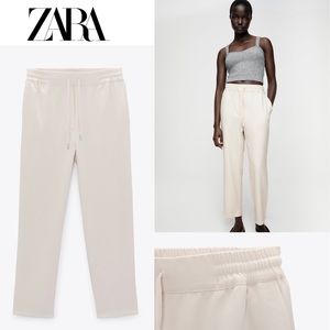 NWT ZARA Ecru color jogging pants